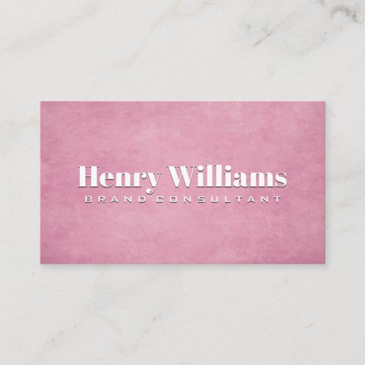 Rosa graue Grunge Textur Visitenkarte (Vorderseite)