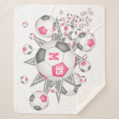 Rosa-graue, gürtelförmige Fußballbummlerdekor Sherpadecke (Vorderseite)