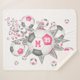 Rosa-graue, gürtelförmige Fußballbummlerdekor Sherpadecke