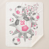 Rosa-graue, gürtelförmige Fußballbummlerdekor Sherpadecke (Vorderseite)