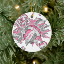 Rosa graue, gürtliche Volleyball-Blowout-Sportarte Keramik Ornament