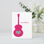 Rosa/graue Herzkarte Postkarte (Stehend Vorderseite)