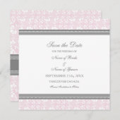 Rosa graue Hochzeit Speichern Sie die Datumskarte Save The Date (Vorne/Hinten)