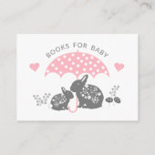 Rosa graue Kaninchenbücher für Kinder Begleitkarte (Rückseite)