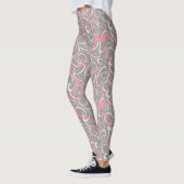 Rosa-graue Mod-Retro-Schleife, geometrisches Muste Leggings (Links)