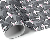 Rosa graue moderne abstrakte Blume Geschenkpapier (Rolleneckpunkt)