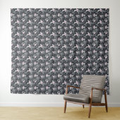 Rosa graue moderne abstrakte Blume Wandteppich (Beispiel (Horizontal))