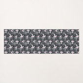 Rosa graue moderne abstrakte Blume Yogamatte (Rückseite (Horizontal))