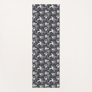 Rosa graue moderne abstrakte Blume Yogamatte