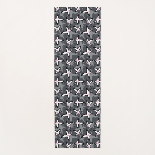 Rosa graue moderne abstrakte Blume Yogamatte (Vorderseite)