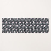 Rosa graue moderne abstrakte Blume Yogamatte (Vorderseite (Horizontal))