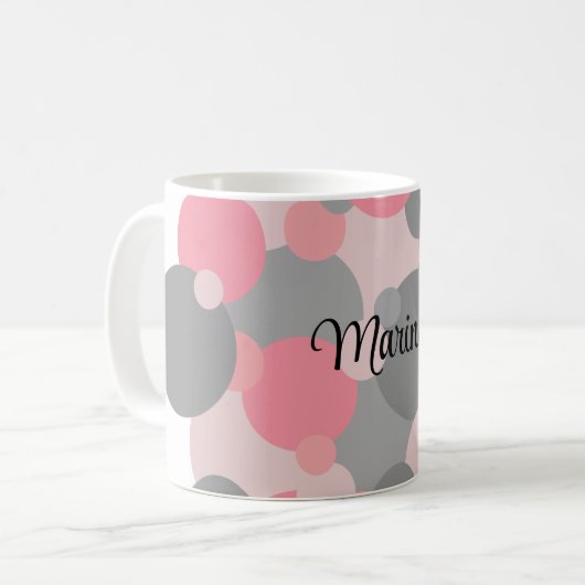 Rosa-graue Moleküle Kaffeetasse (Vorderseite Links)