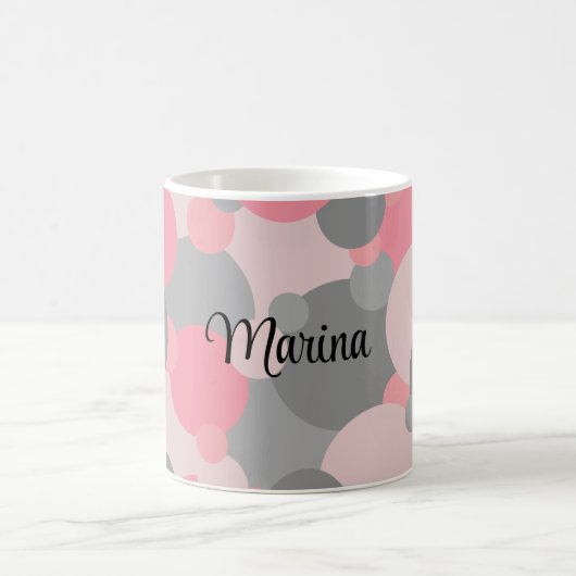 Rosa-graue Moleküle Kaffeetasse (Mittel)