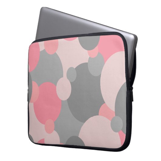 Rosa graue Moleküle Laptop-Tasche Laptopschutzhülle (Vorderseite Links)