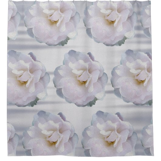Rosa graue Rose Duschvorhang (Vorderseite)