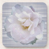 Rosa graue Rose Getränkeuntersetzer (Vorderseite)