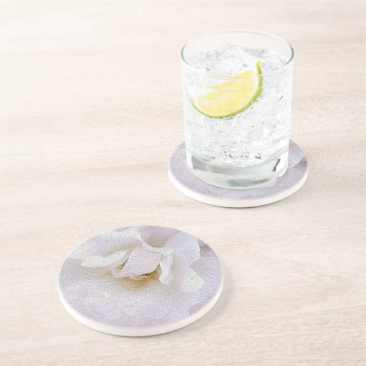 Rosa graue Rose Getränkeuntersetzer (Seite)