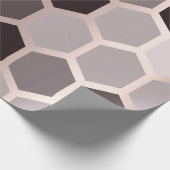 Rosa graue Rose Gold Geometry Honeycomb Hexagon Geschenkpapier (Ecke)