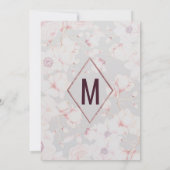 Rosa graue Rose Gold handgeschriebene Hochzeit Einladung (Rückseite)