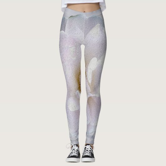 Rosa graue Rose Leggings (Vorderseite)