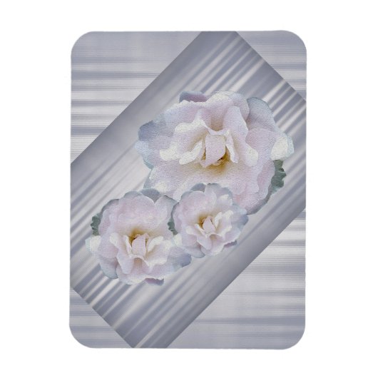 Rosa graue Rose Magnet (Vertikal)