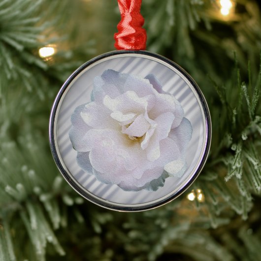 Rosa graue Rose Ornament Aus Metall (Baum)