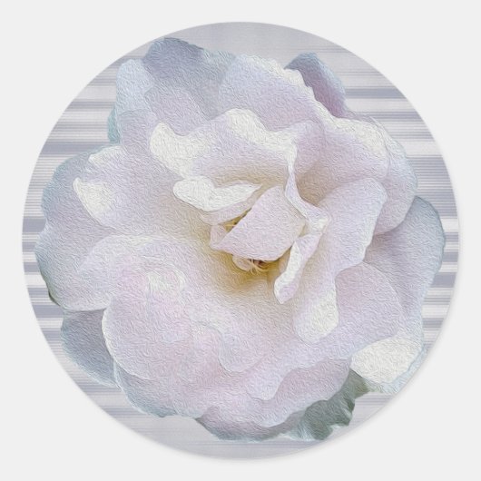 Rosa graue Rose Runder Aufkleber (Vorderseite)