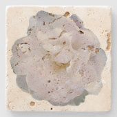 Rosa graue Rose Steinuntersetzer (Vorderseite)