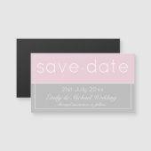 Rosa graue Save the Date magnetische Hochzeit Magnetkarte (Vorne/Hinten)