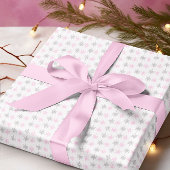 Rosa graue Schneeflocken Geschenkpapier
