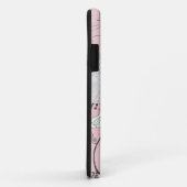 Rosa graue schwarze Blumen nähten Pergament Case-Mate iPhone Hülle (Hinten/Rechts)