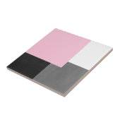 rosa graue schwarze und weiße geometrische Blöcke Fliese (Seite)