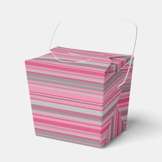 Rosa graue Streifen Geschenkschachtel (Vorderseite)