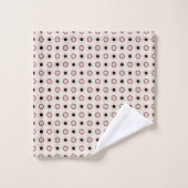 Rosa, graue und schwarze Punkte Badhandtuch Set (Waschlappen)