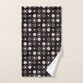 Rosa, graue und schwarze Punkte Badhandtuch Set (Handtuch)