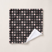 Rosa, graue und schwarze Punkte Badhandtuch Set (Waschlappen)
