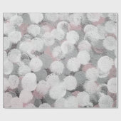 Rosa, graue und weiße Abstrakte Punkte Geschenkpapier (Flach)