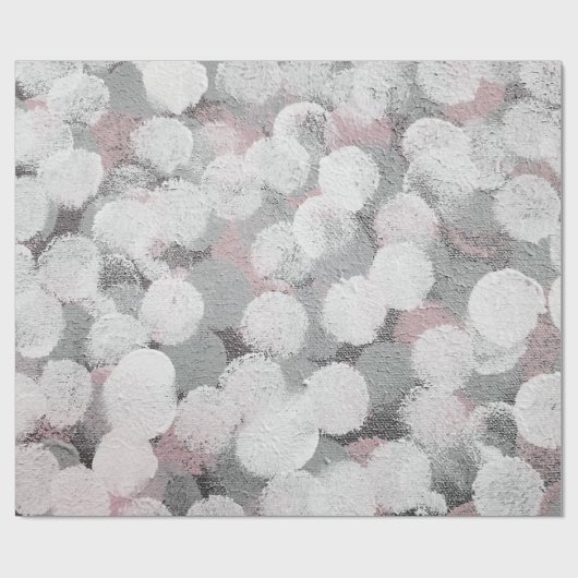 Rosa, graue und weiße Abstrakte Punkte Geschenkpapier (Flach)