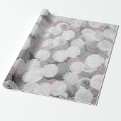 Rosa, graue und weiße Abstrakte Punkte Geschenkpapier (Ungerollt)