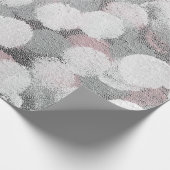 Rosa, graue und weiße Abstrakte Punkte Geschenkpapier (Ecke)