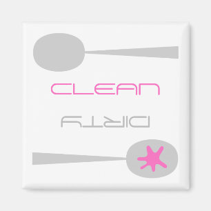 Rosa, graue und weiße, saubere oder schmutzige magnet