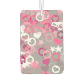 Rosa, graue und weiße Sterne und Herzen Autolufterfrischer (Rückseite)