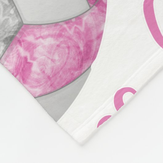 Rosa graue Volleyballfeld Happy Place Typografie Fleecedecke (Ecke)