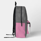 rosa graue Volleyballmannschaftsfarben Teamname Bedruckter Rucksack (Links)