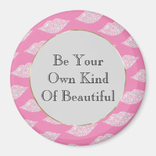 Rosa graue weiße Diamantlippen Magnet