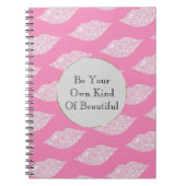 Rosa graue weiße Diamantlippen Notizblock (Vorderseite)