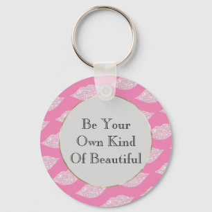 Rosa graue weiße Diamantlippen Schlüsselanhänger