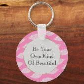 Rosa graue weiße Diamantlippen Schlüsselanhänger (Vorderseite)