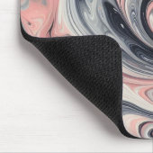 Rosa, graue, weiße, flüssige Marmormatte Mousepad (Ecke)