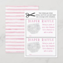 Rosa graue Windel Mädchen Windel-Raffle-Tickets